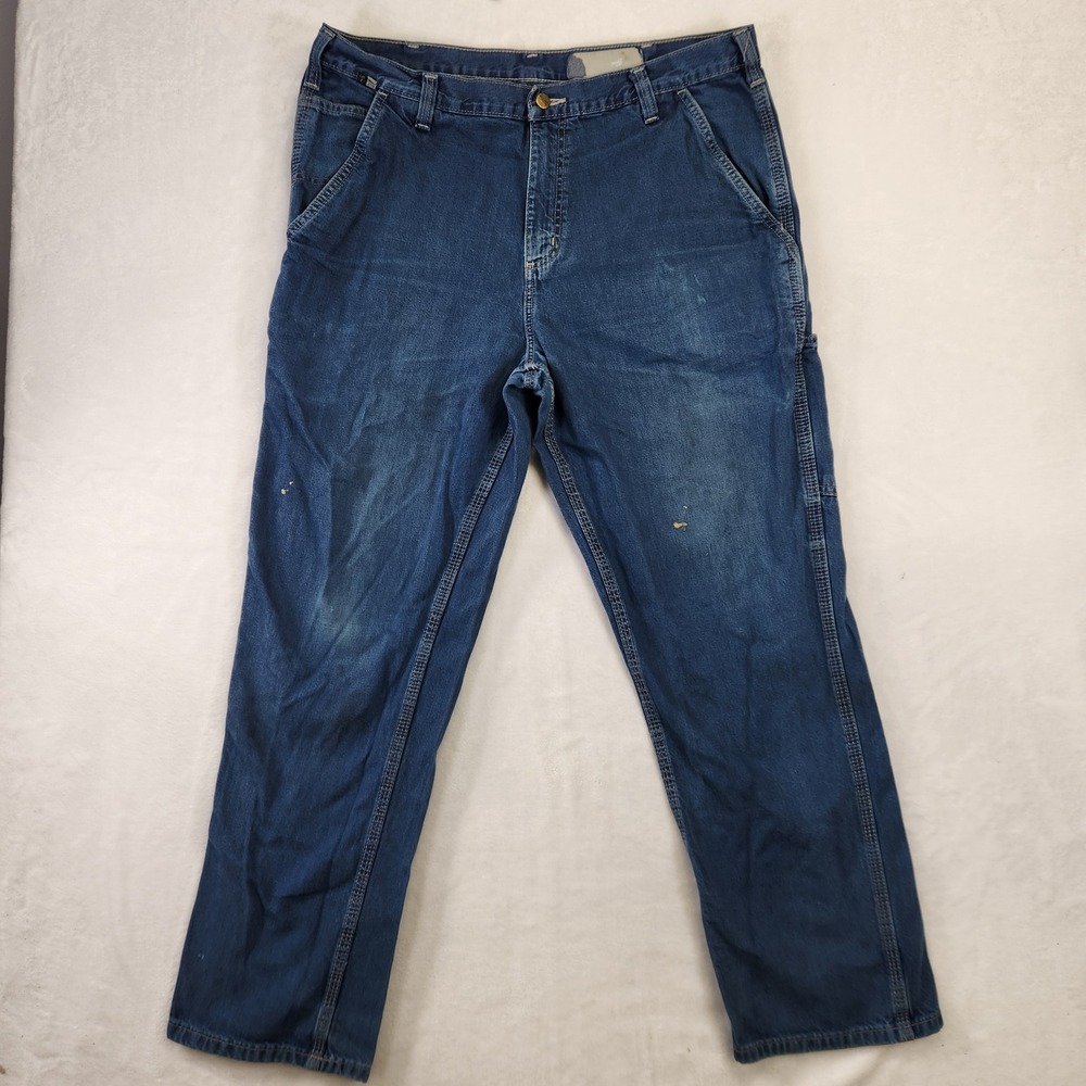 Carhartt FR Flame Resistant Work Pants Relaxed Fit Denim Blue Men's 38x32